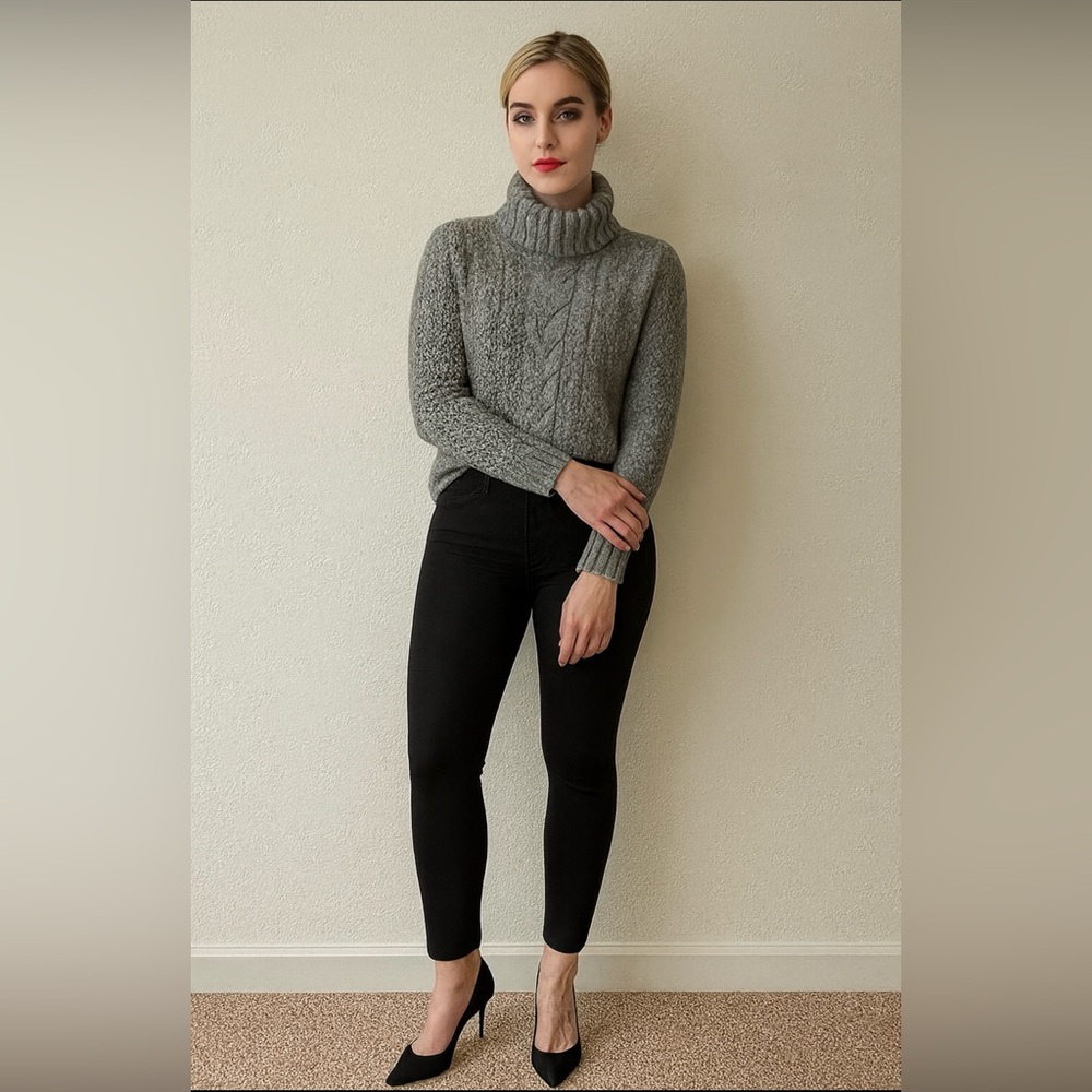 Ann Taylor Loft grey cowl neck sweater